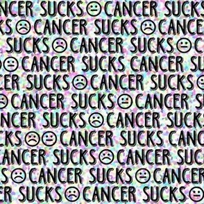 cancer sucks :( black text on confetti