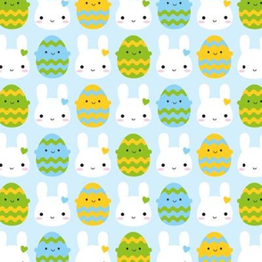 Kawaii Easter Bunny & Eggs