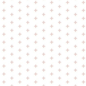 Tiny Crosses - Blush - 1/3" plus on whit