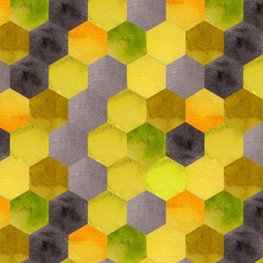 Hexagons watercolor