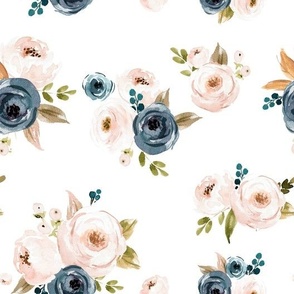 Blush Pink and Blue Floral