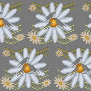 Cut out Daisies and Birds over Paper