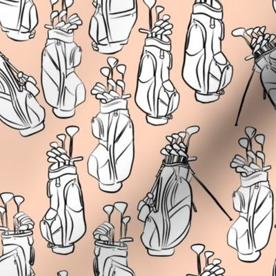 Golf Bags on Pale Pink