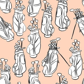 Golf Bags on Pale Pink