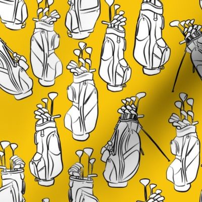 Golf Bags on Yellow