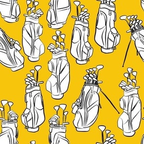 Golf Bags on Yellow