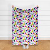 Colorful Hexagon Cheater Quilt Wholecloth 