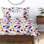 Colorful Hexagon Cheater Quilt Wholecloth 