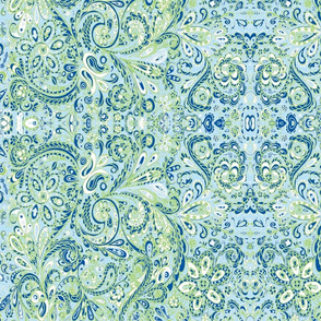 PaisleyFantasy blue green white