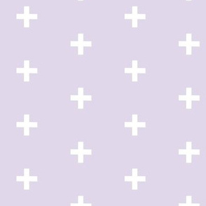 Swiss Cross - white on Lavender plus - Moonshade