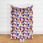 Neon Floral Hexie Cheater Quilt Wholecloth