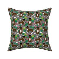 Pitbull frogs graduation dog breed fabric 