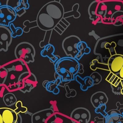 Cartoon Skull & Crossbones - Color Skulls for Children and Adults
