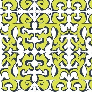 ARABESQUE Chartreuse and Black on White