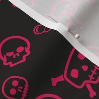 Cartoon Skull & Crossbones - Red Skulls Background