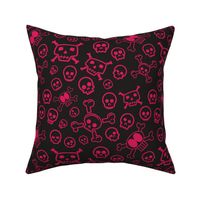 Cartoon Skull & Crossbones - Red Skulls Background