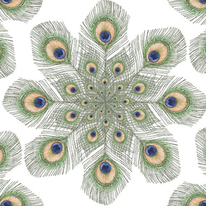 Peacock Feather Mandala for Pillow