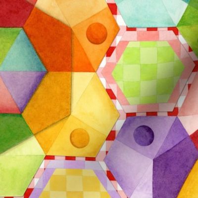 Circus Rainbow Hexagons