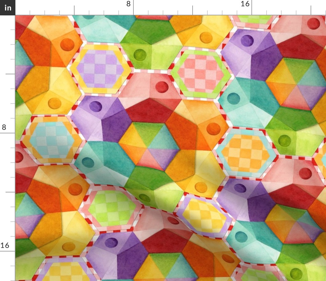 Circus Rainbow Hexagons