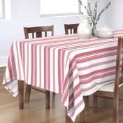 stripes - french ticking - soft tomato red