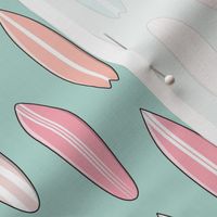 surfboards - multi pink on dark mint