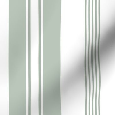 stripes - french ticking - sage green