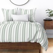 stripes - french ticking - sage green