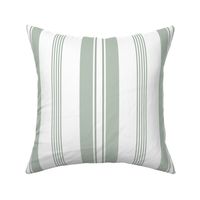 stripes - french ticking - sage green