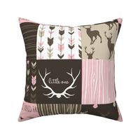 Patchwork Deer - Cocoa and Pink