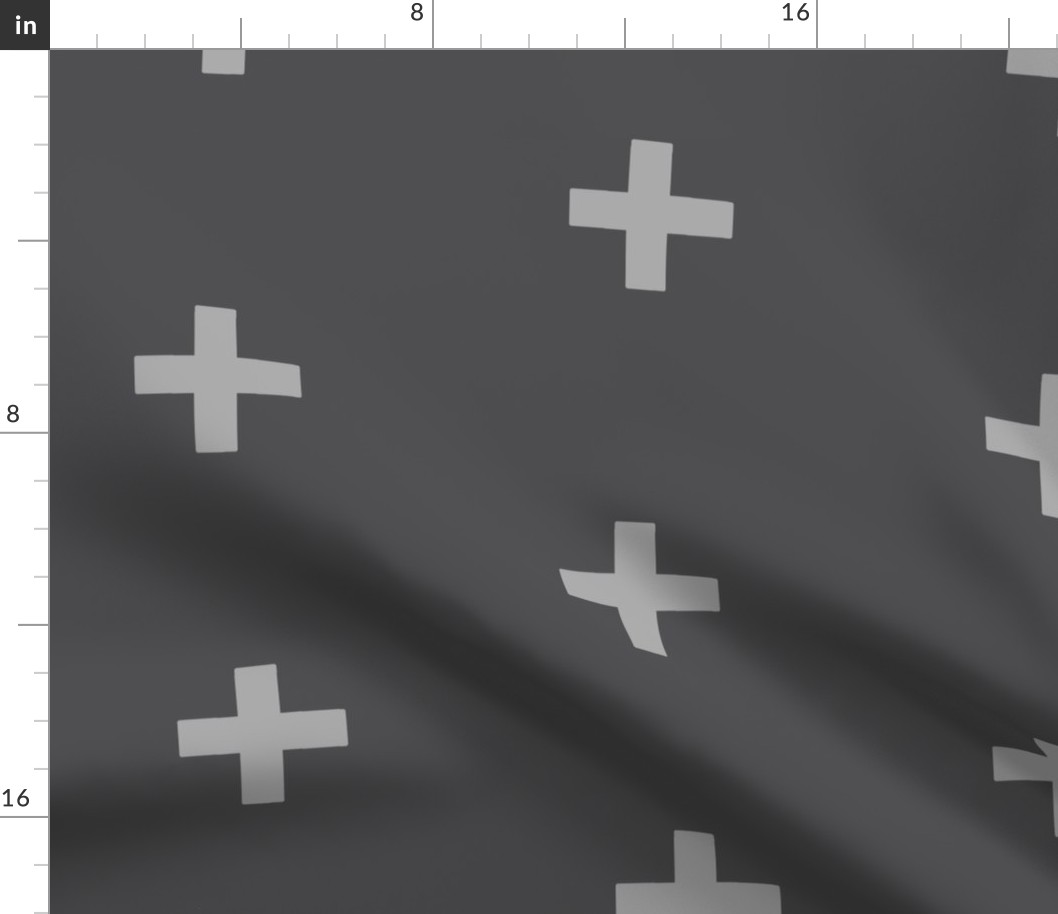 Large crosses - light grey on dark grey