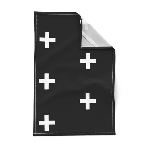 Large Crosses - white on black