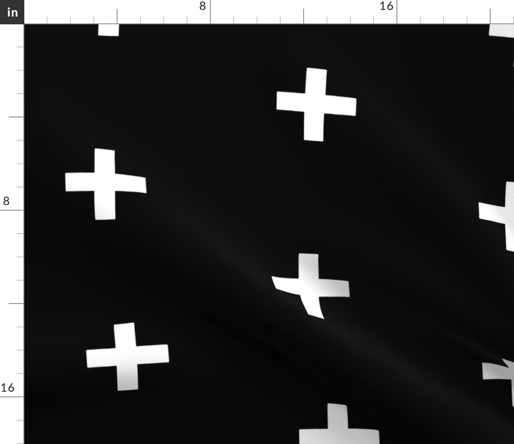 Large Crosses - white on black