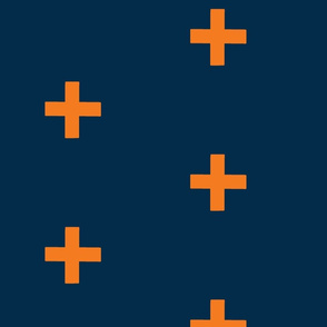 Large Crosses - Orange on navy