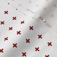 Tiny Crosses - Blood Red - 1/3" plus on white-ch-ch-ch