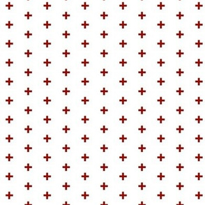 Tiny Crosses - Blood Red - 1/3" plus on white-ch-ch-ch