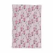 Cool hipster white bunny and geometric arrows spring easter design in pink and dusty blush for girls