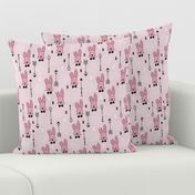 Cool hipster white bunny and geometric arrows spring easter design in pink and dusty blush for girls