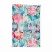 Translucent Watercolor Hexagon Cubes large version