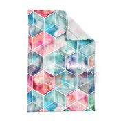 Translucent Watercolor Hexagon Cubes large version