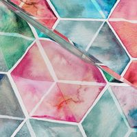 Translucent Watercolor Hexagon Cubes large version