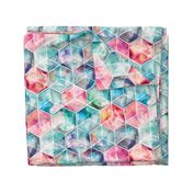 Translucent Watercolor Hexagon Cubes large version