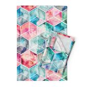 Translucent Watercolor Hexagon Cubes large version