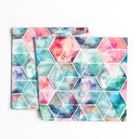 Translucent Watercolor Hexagon Cubes large version