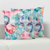 Translucent Watercolor Hexagon Cubes large version