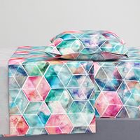 Translucent Watercolor Hexagon Cubes large version