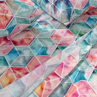 Translucent Watercolor Hexagon Cubes large version