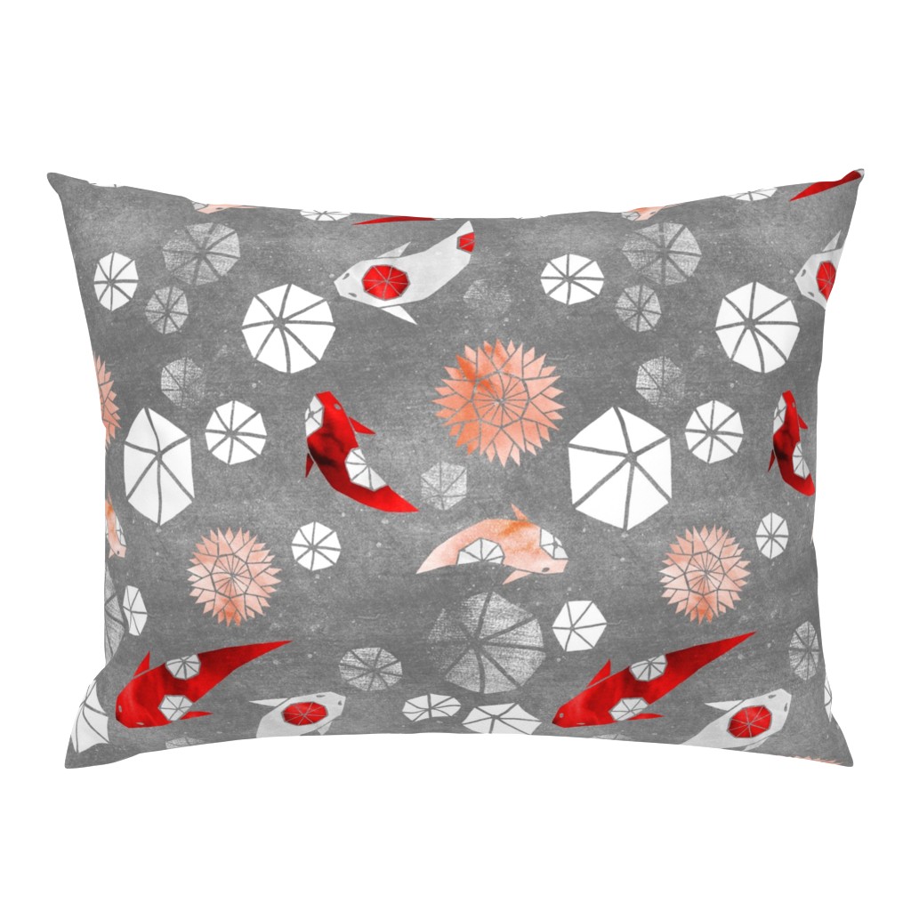 Hexagons and Octagons: Kanoodling Koi on grey