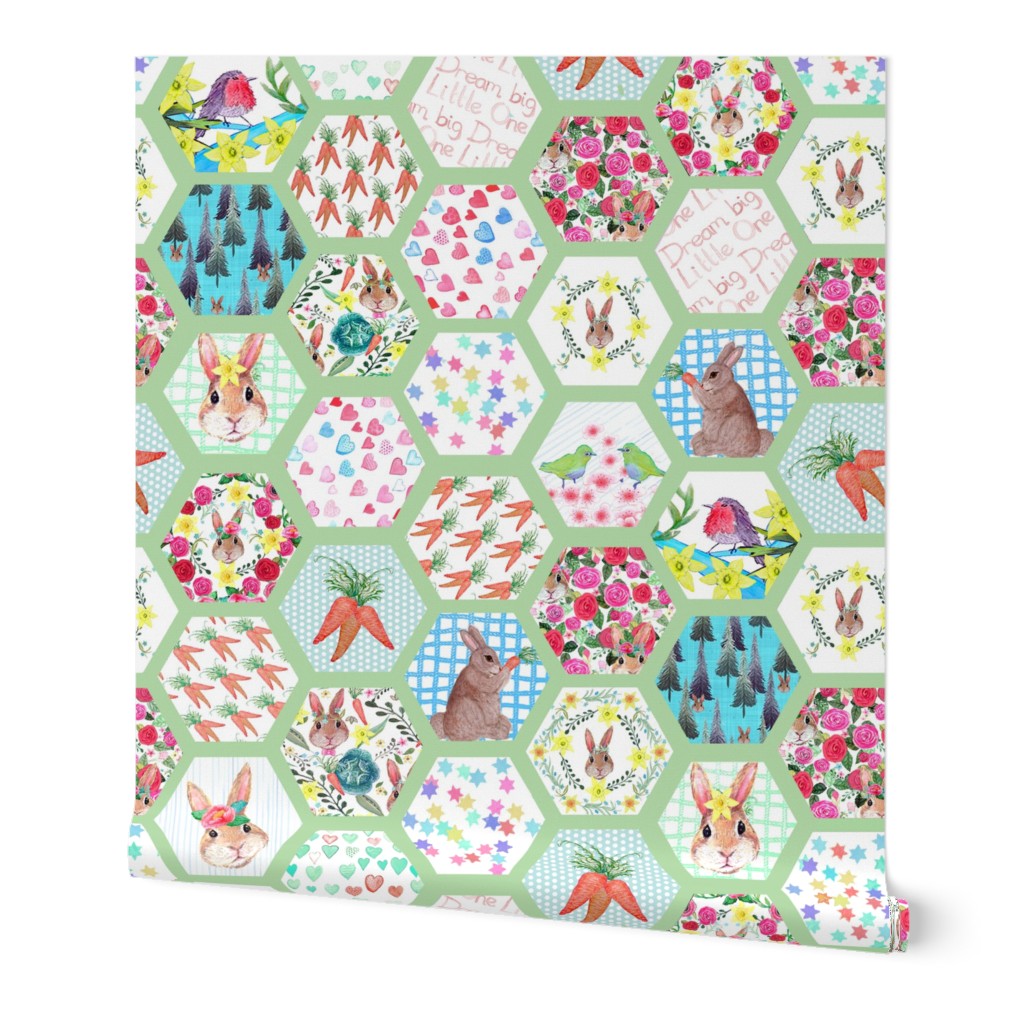 Woodland Bunny Nursery cheater quilt 