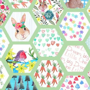 Woodland Bunny Nursery cheater quilt 