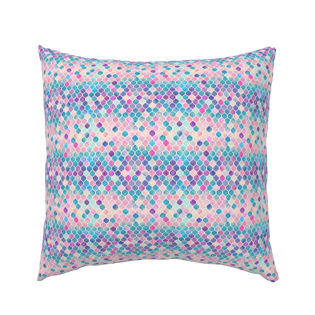 Extra Tiny Rainbow Pastel Watercolor Moroccan Pattern